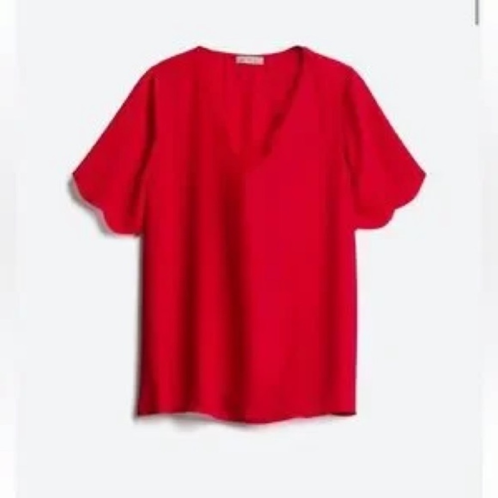 Nine Britton Scarlet V-Neck Blouse